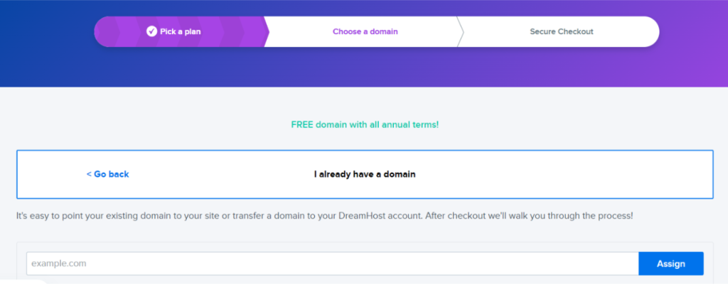 Choose A Domain On DreamHost