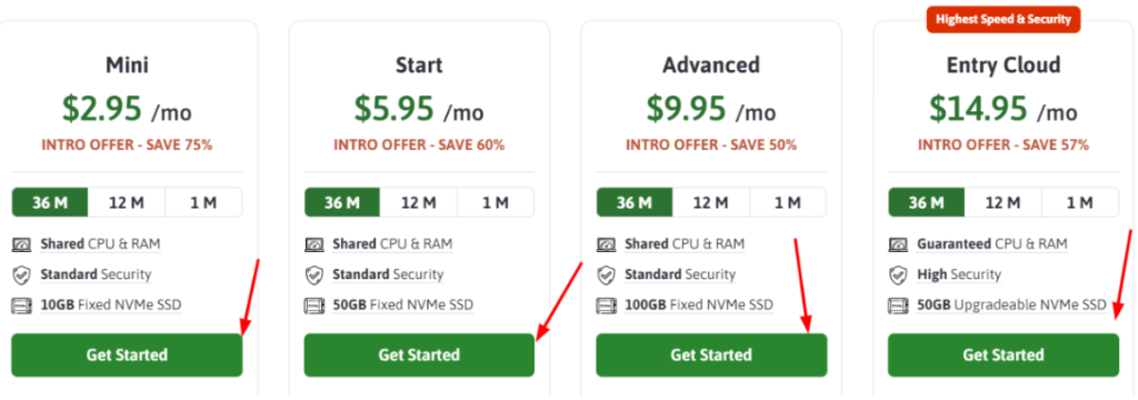 Scala Hosting Pricing Plans