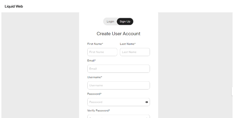 Create Your Liquid Web Account