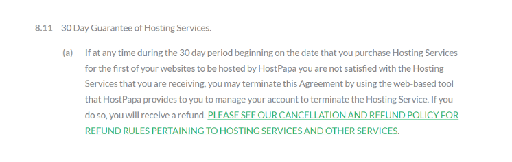 HostPapa Refund Policy