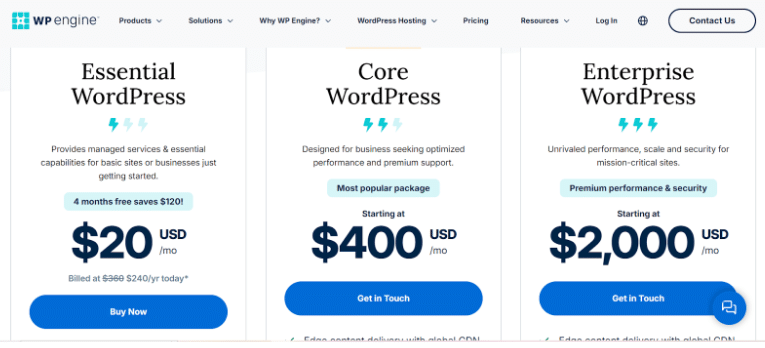 WP Engine Pricing